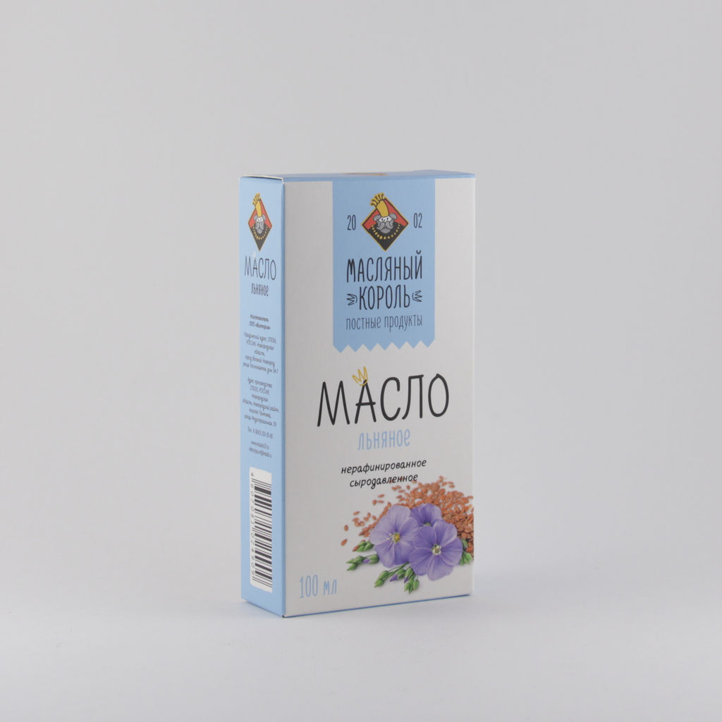 Масло льняное нерафинированное Масляный король 0,1л