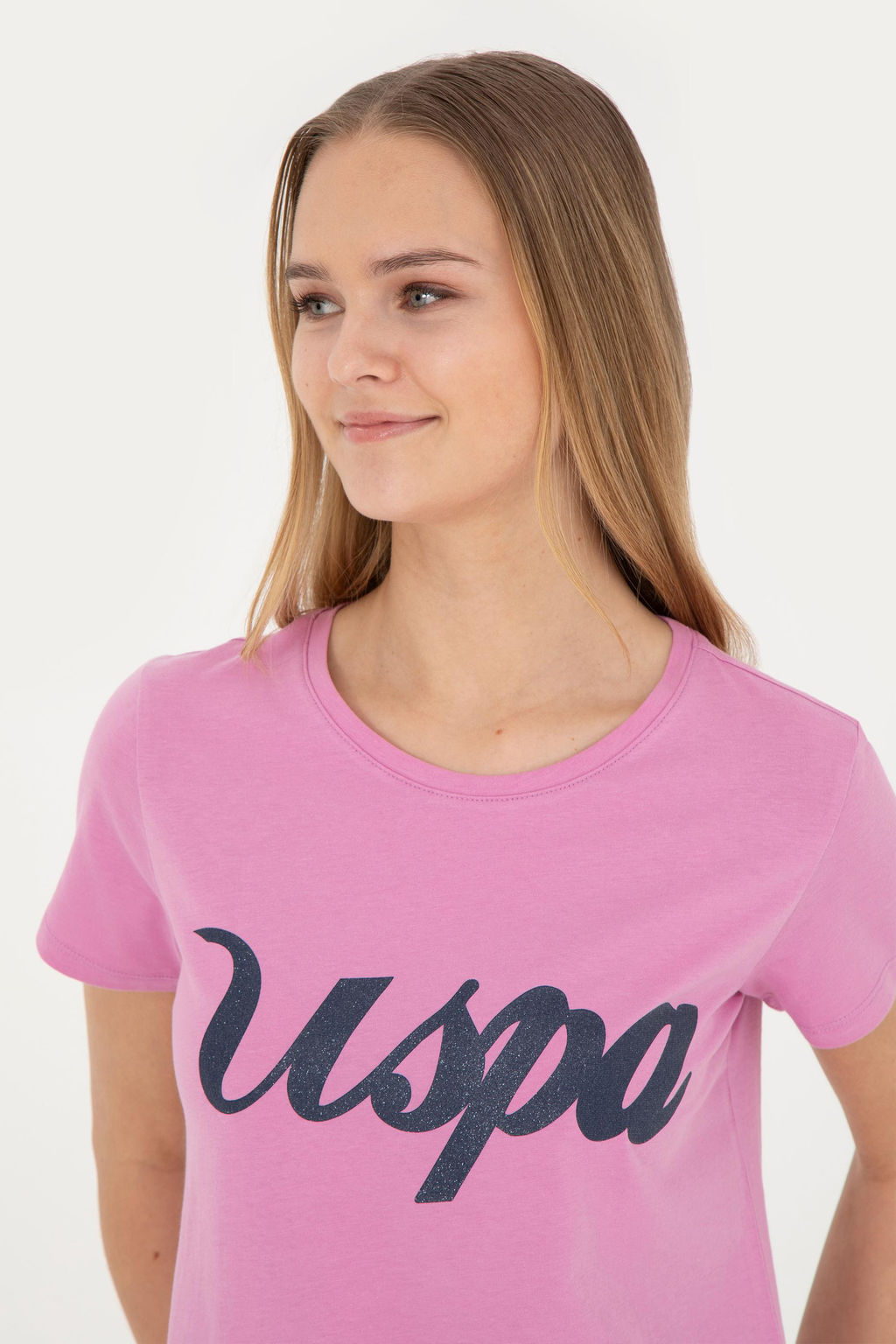 Женская фиолетовая футболка с круглым вырезом - U.s. polo assn фото 16