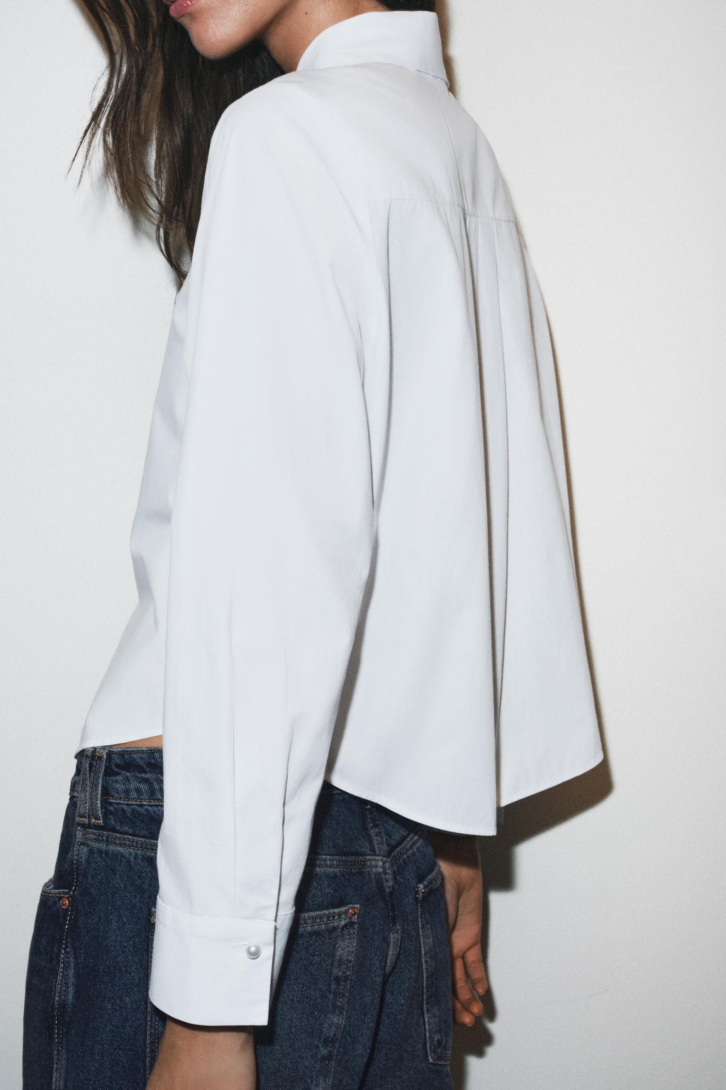 POPLIN SHIRT WITH FAUX PEARLS - Zara фото 4