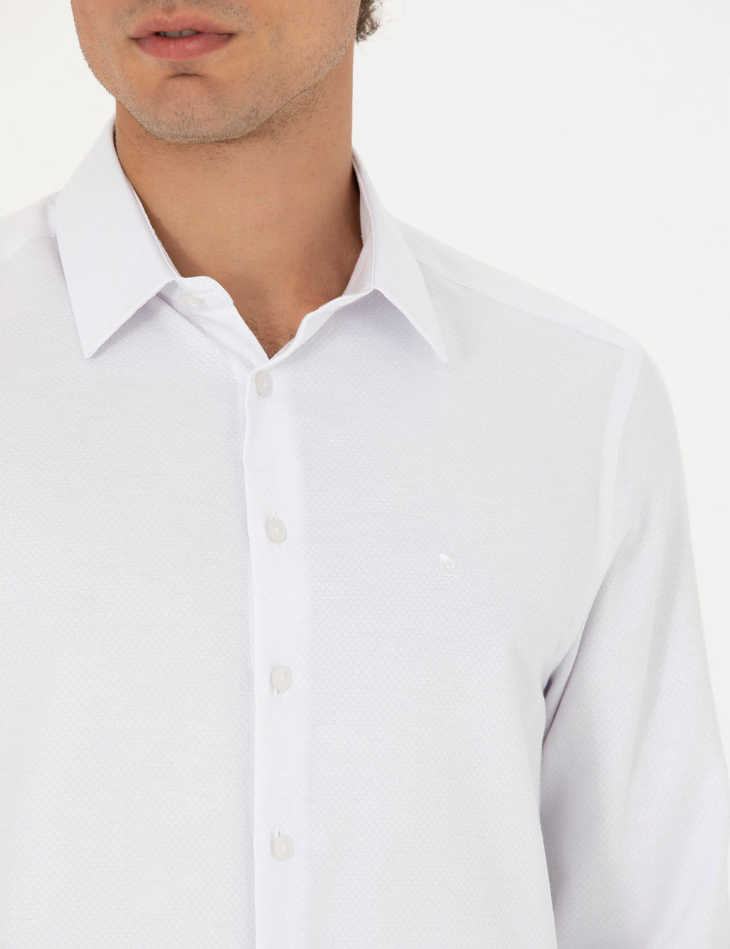 Beyaz Slim Fit Uzun Kollu G_mlek