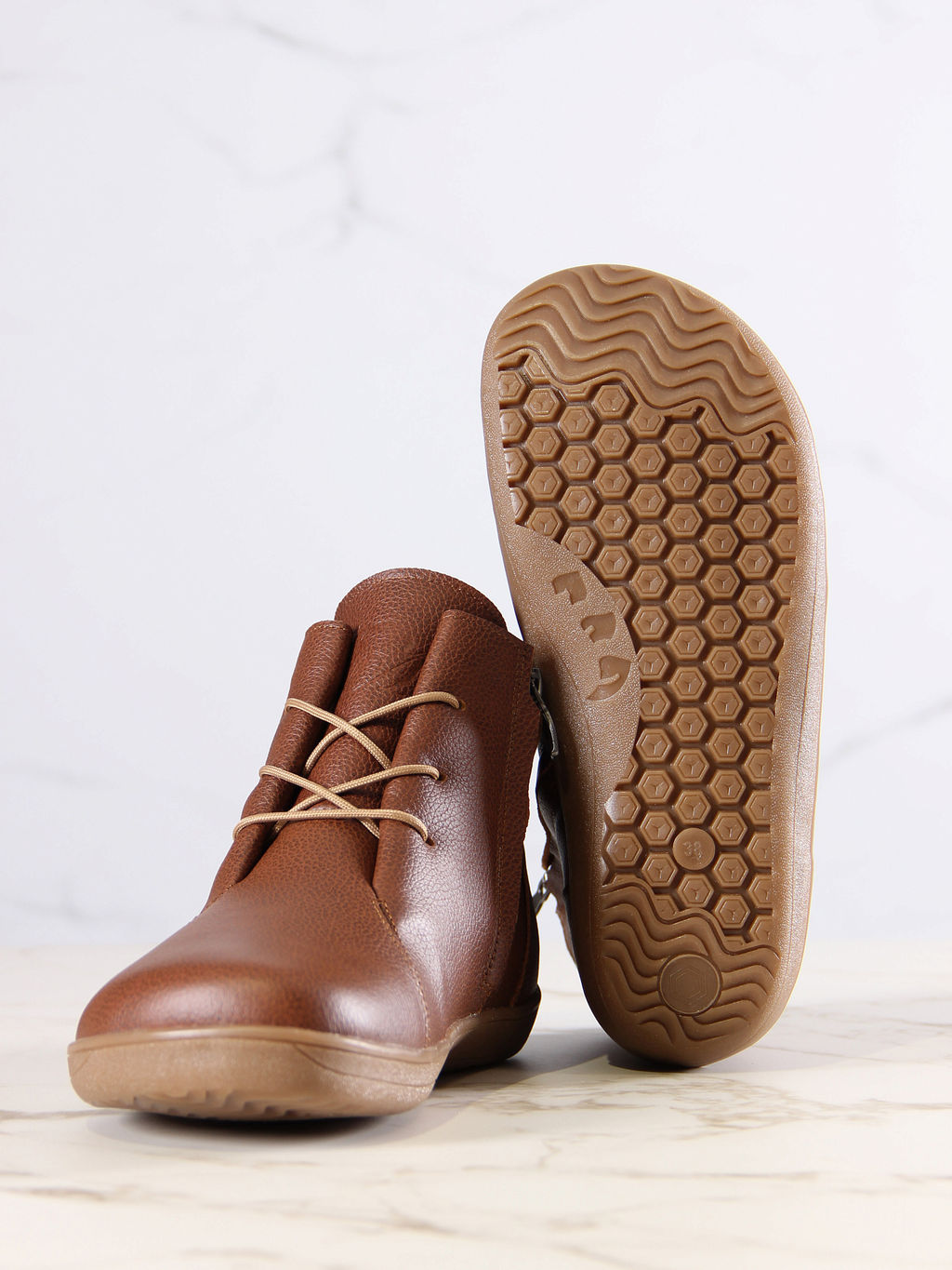 Босоногие ботинки 352.NATAbr.Коньяк/мех