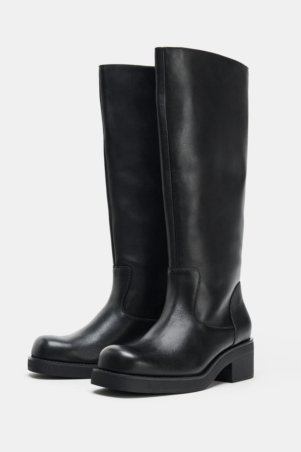 FLAT LEATHER WATER-REPELLENT KNEE-HIGH BOOTS - Zara фото 6