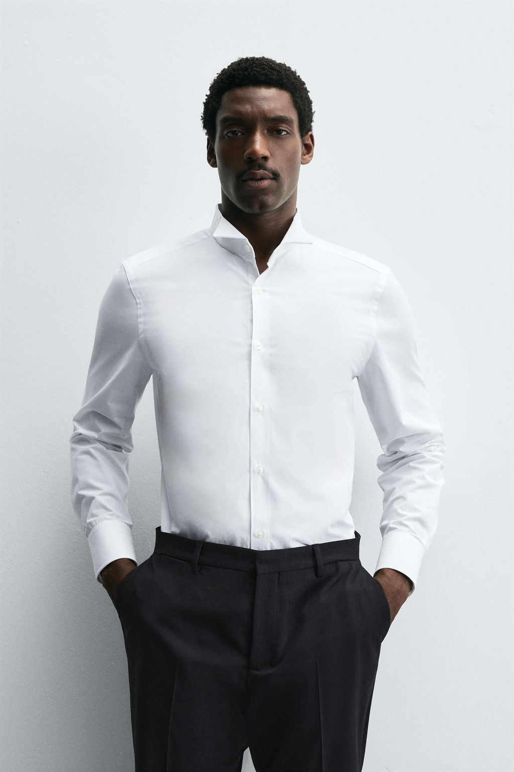 TUXEDO-STYLE COLLAR SHIRT - Zara фото 2