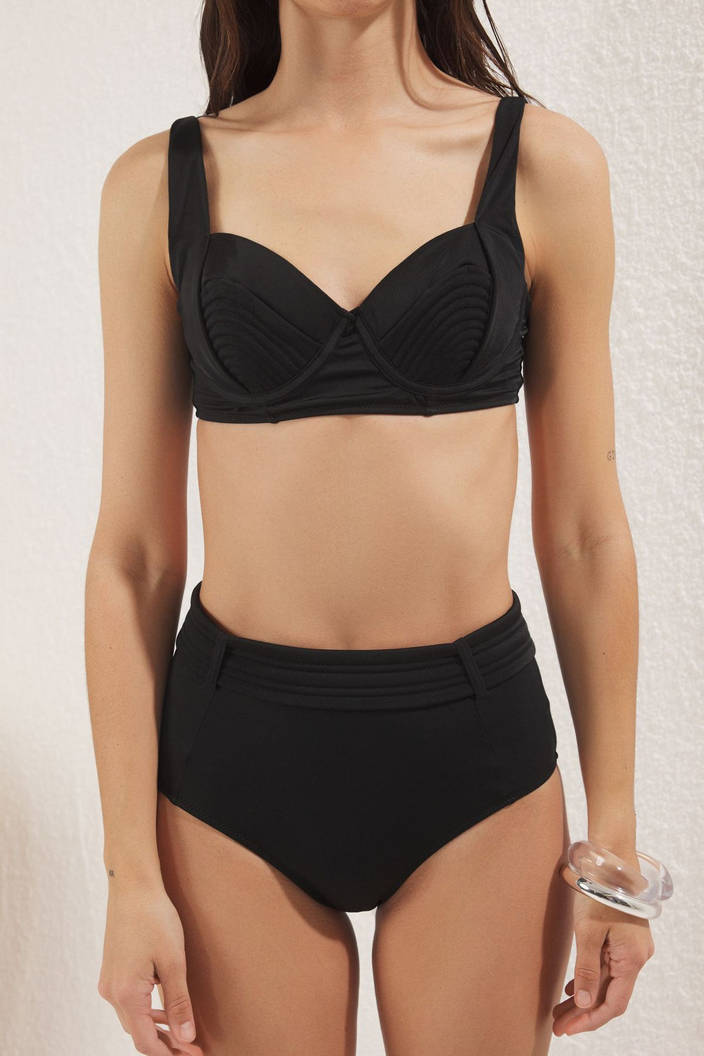 TRENDYOLMILLA Mavi Balkonet Nervurlu Regular Bikini Tak?m? TBESS25BT00143  фото 3