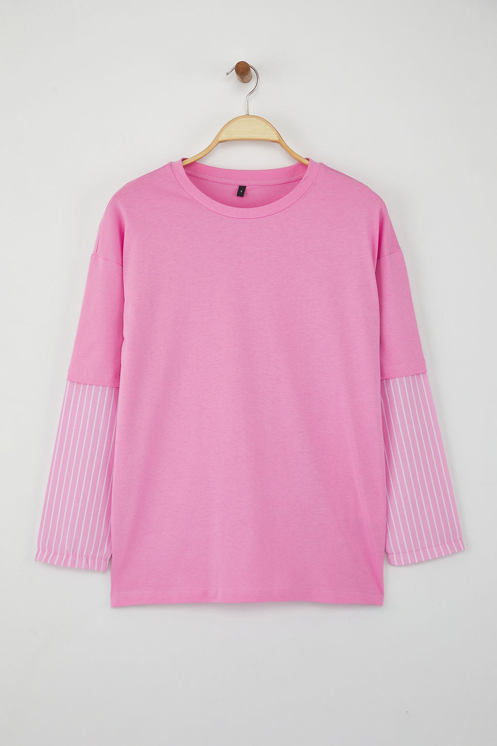 Teen Antrasit Dokuma Garni Detayl? Oversize/Genis Kal?p Uzun Kollu Orme T-Shirt TWOAW26TS00003 - Trendyolmilla фото 5