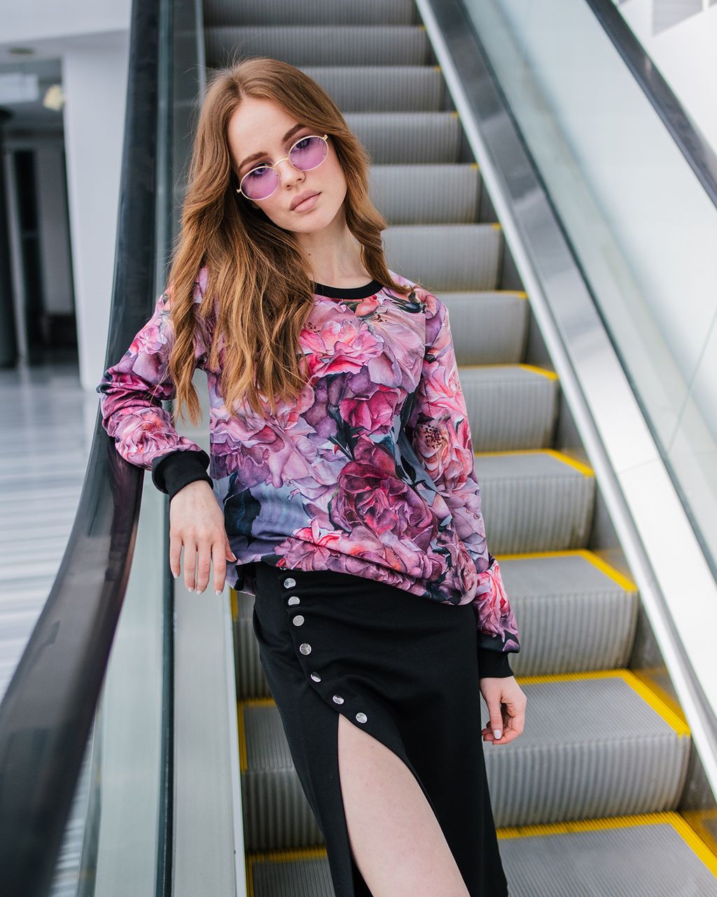 Свитшот с однотонными манжетами SWP180, джемпер - Sahar art lab фото 2