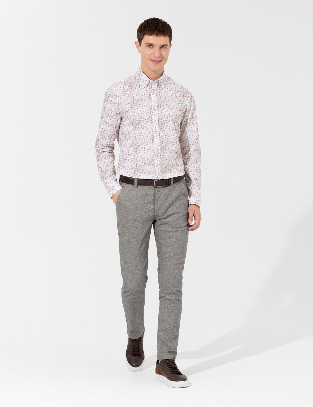 Bej Slim Fit Uzun Kollu G_mlek - Pierre cardin фото 4
