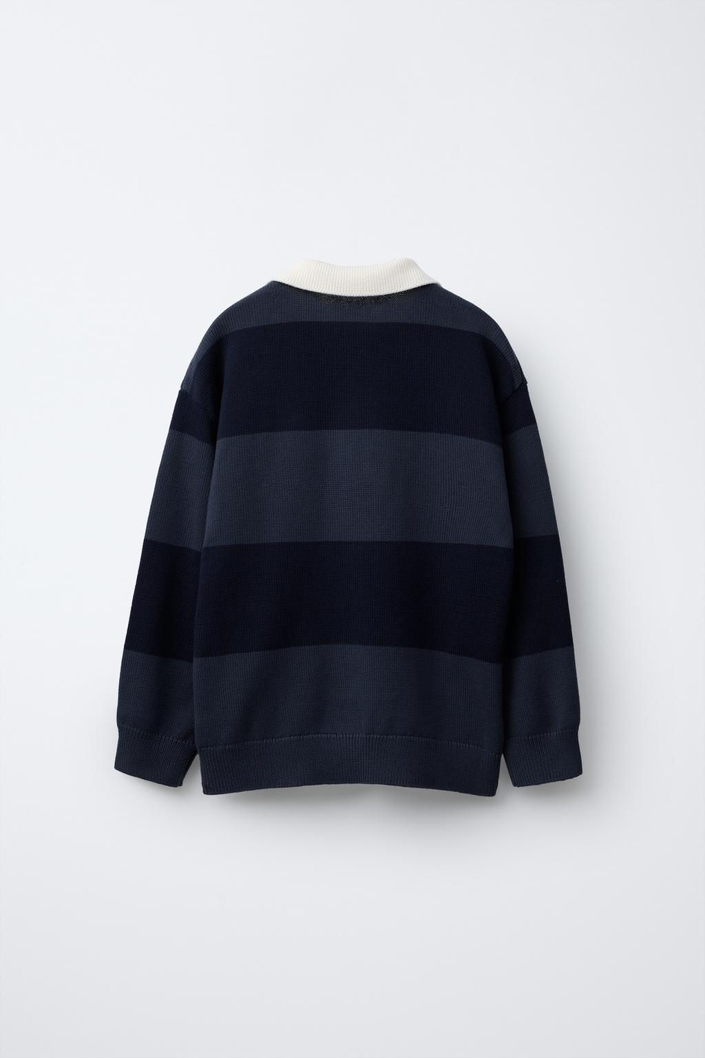 STRIPED KNIT POLO SHIRT - Zara фото 7