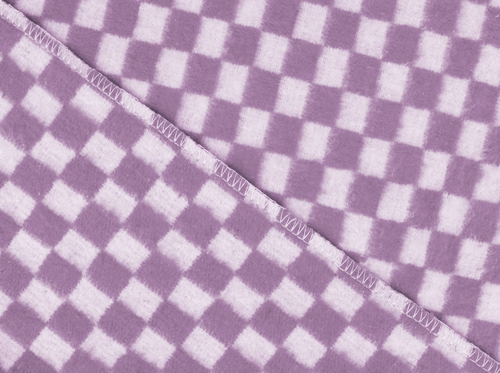 Одеяло байковое ОБ-200/1 100*140 "Клетка" цв. сирень (Шуя)