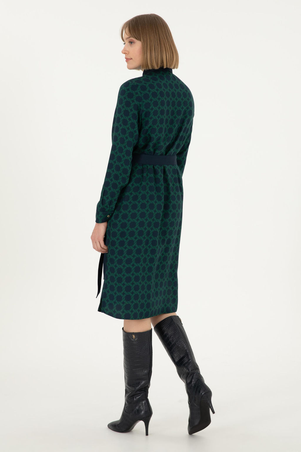 Женское тканое платье цвета индиго Неожиданная скидка в корзине - U.s. polo assn фото 4