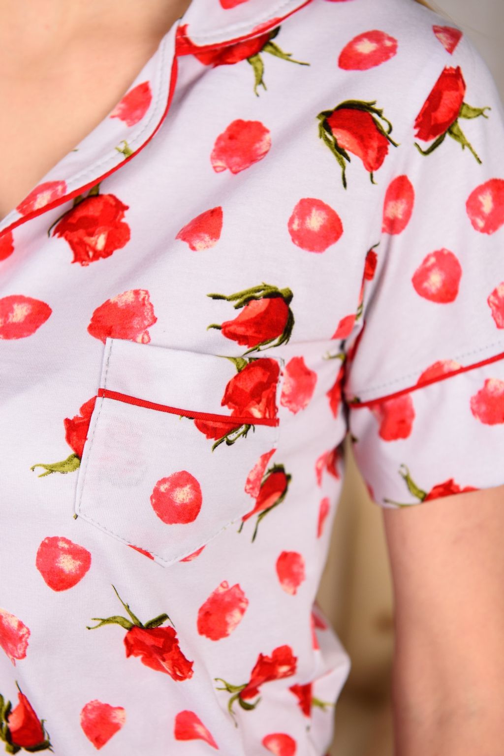 Костюм женский из жакета и шорт из кулирки Рейчел серый, красный - Амадэль фото 20