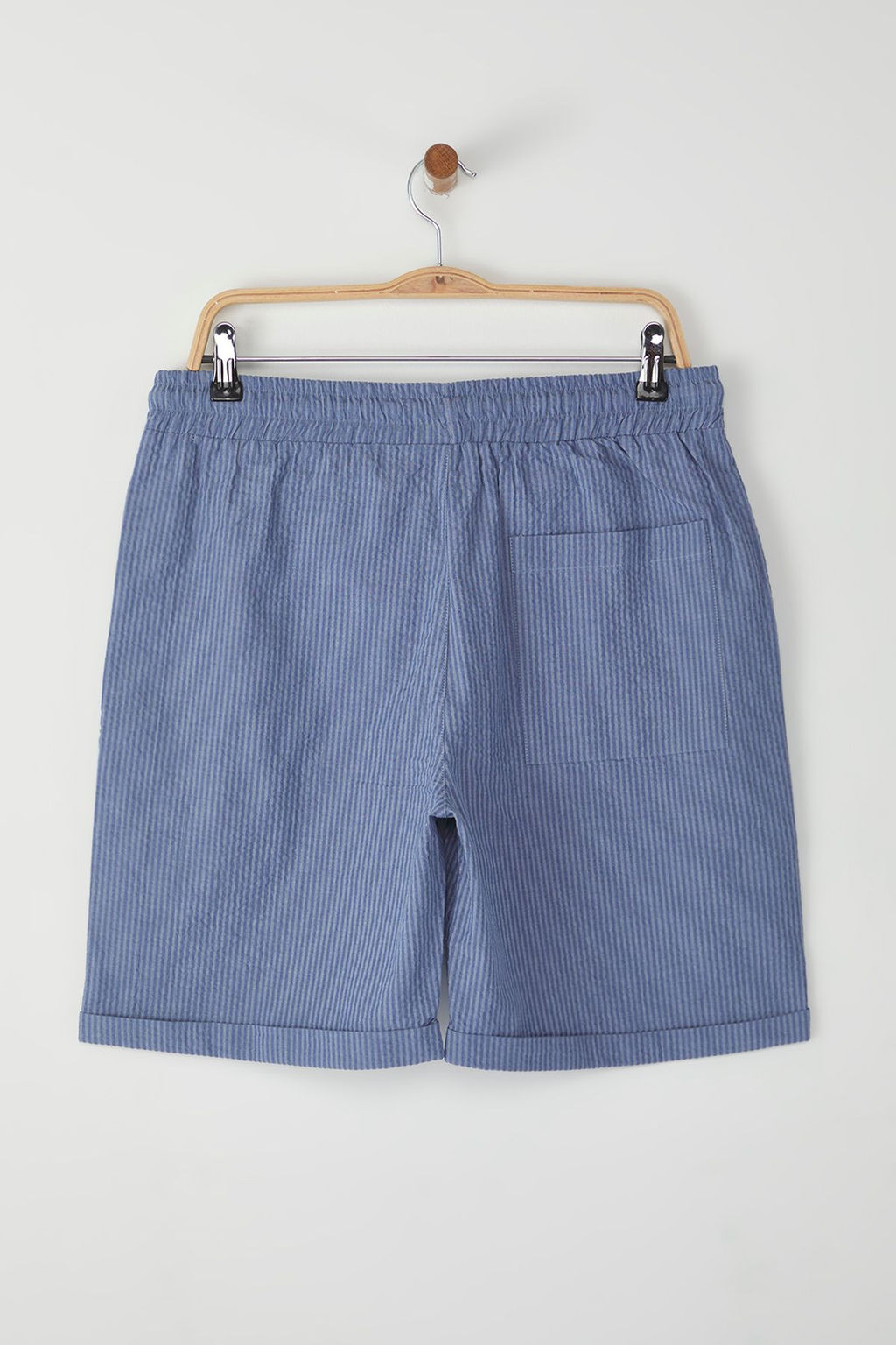 TRENDYOL MAN Mavi Regular Fit Gofre Dokulu Cizgili Yazl?k Sort & Bermuda TMNSS25SR00001 - Trendyolmilla фото 10