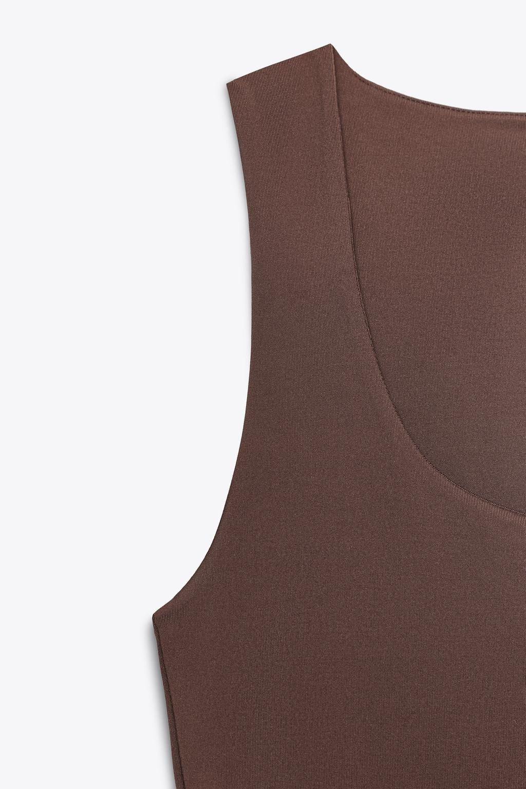 POLYAMIDE TOP WITH WIDE STRAPS - Zara фото 35