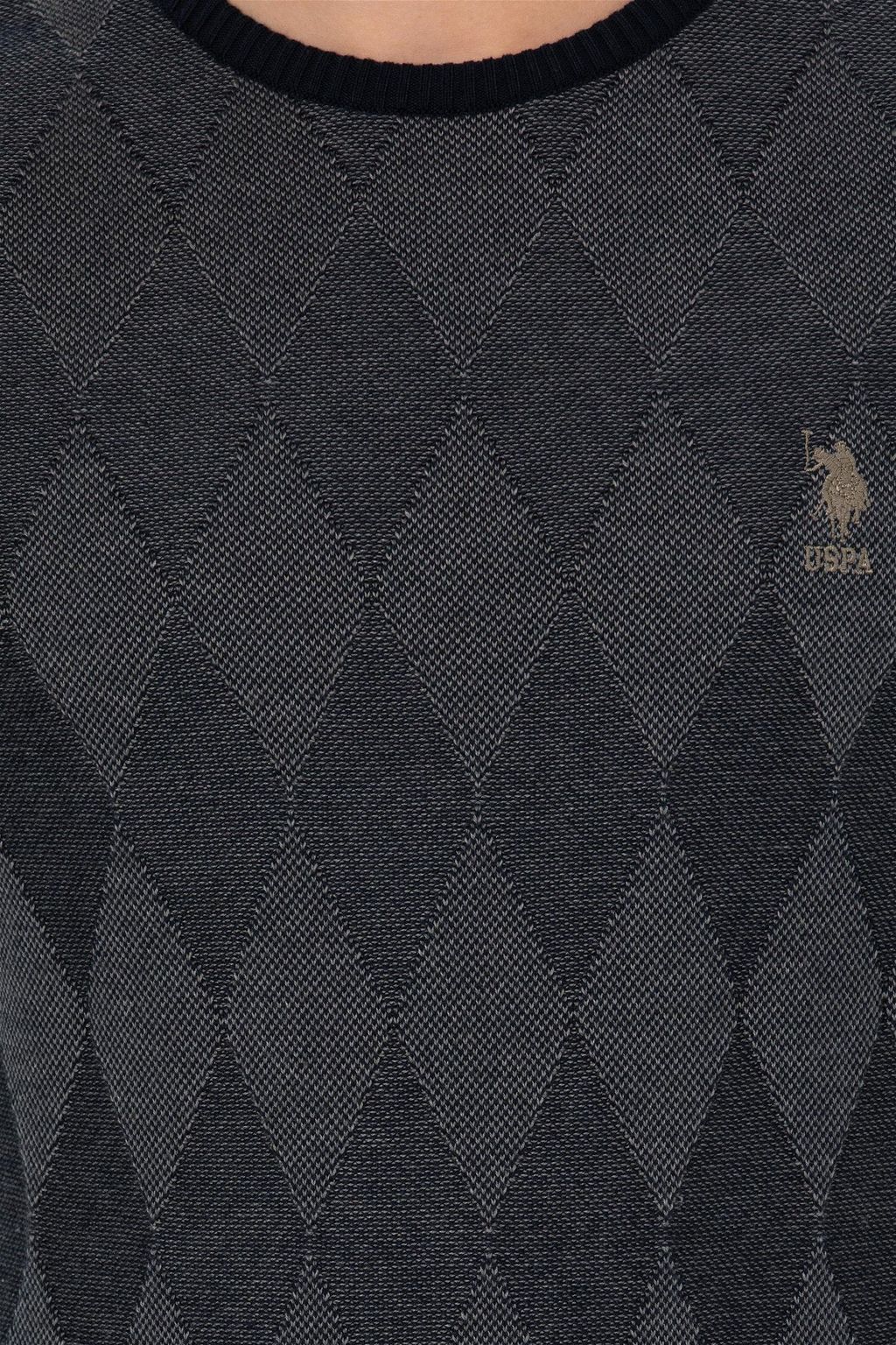 Мужской темно-синий вязаный свитер - U.s. polo assn фото 6