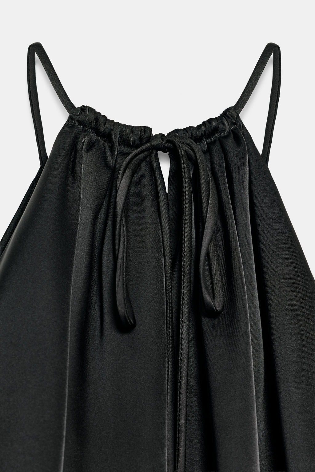 TOP CROP SATINADO GLOBO / Negro - Zara фото 8
