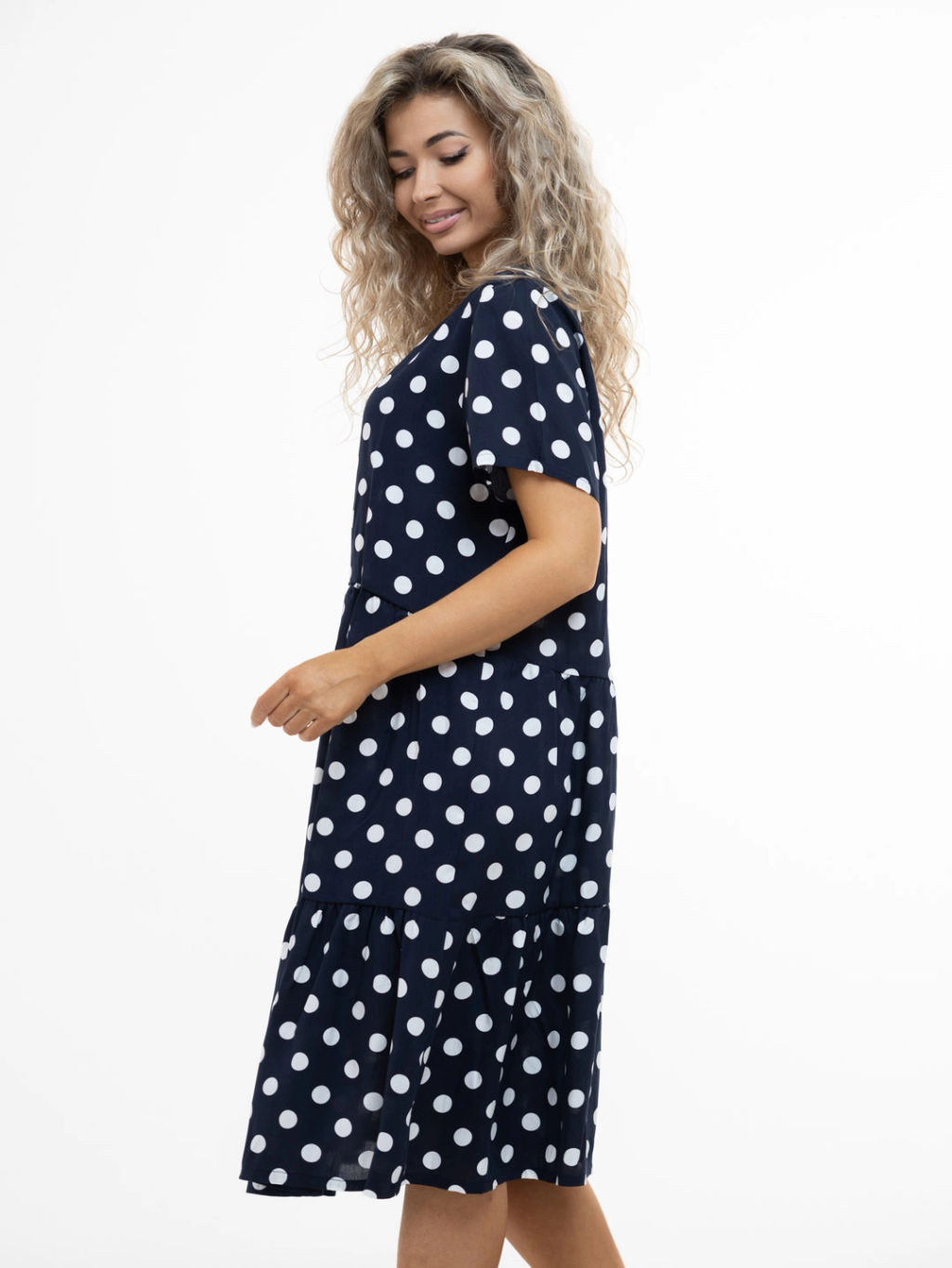 Платье женское, цвет синий белый - Барболета фото 3