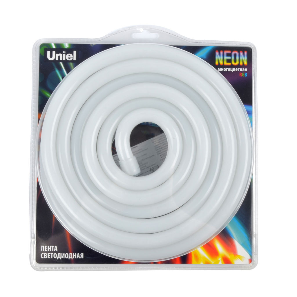 ULS-N02-5050-60LED/m-13mm-IP67-DC12V-14W/m-5M-RGB Светодиодная гибкая герметичная лента. NEON. Катушка 5м. в блистере. RGB. ТМ Uniel