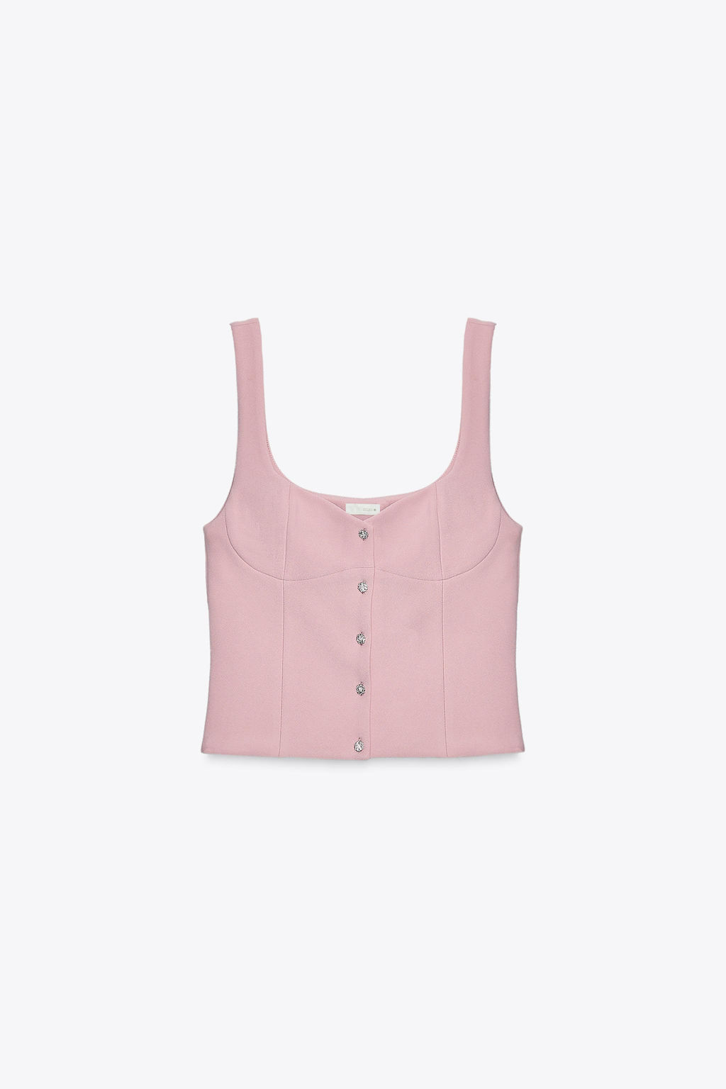 CREPE TOP WITH GEM BUTTONS - Zara фото 4