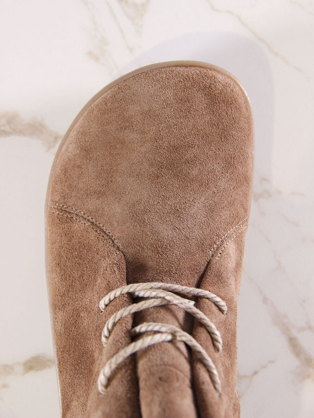 Босоногие ботинки 352.К.NATAbr.Серо-коричневая замша/кожаная подкладка