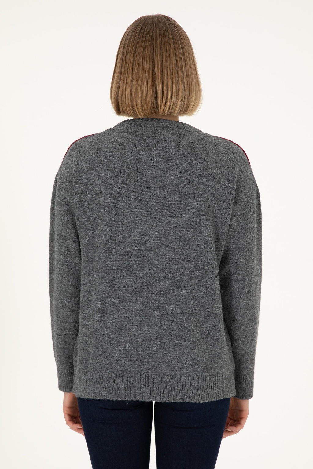 Женский темно-синий свитер с круглым вырезом Неожиданная скидка в корзине - U.s. polo assn фото 5