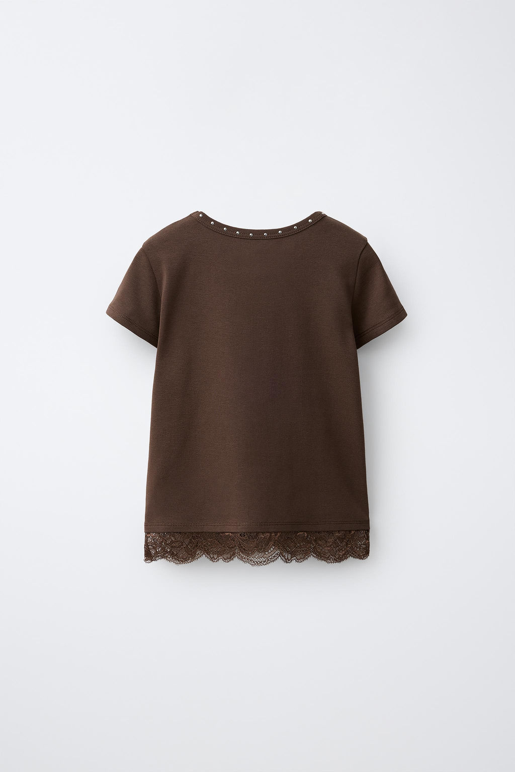 CAMISETA TACHAS BAJO LACE / Marr?n - Zara фото 2