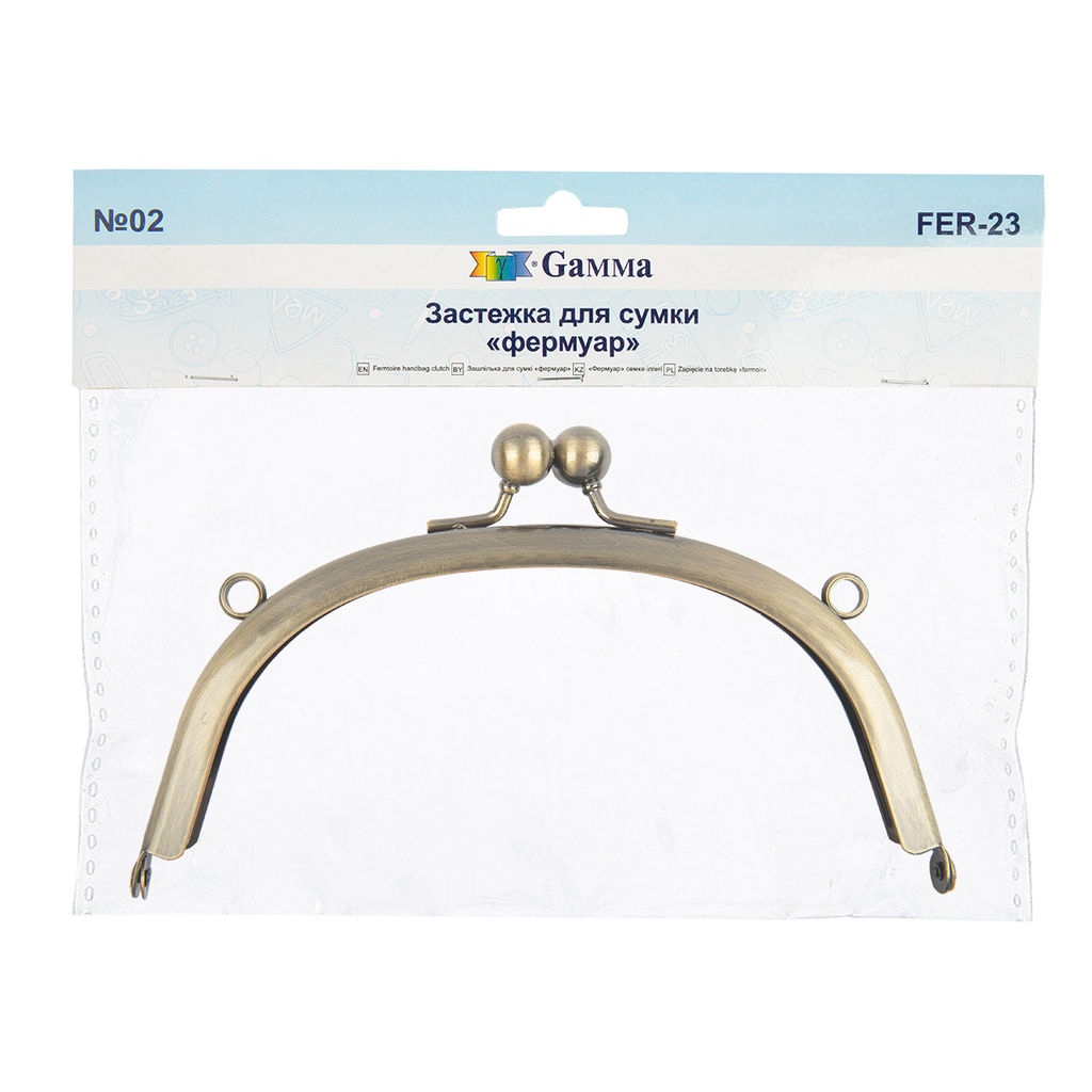 Gamma FER-23 Застежка для сумки фермуар 16.5 x 10.5 см 1 шт. №02 под состаренную бронзу
