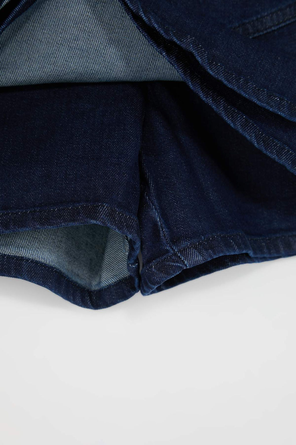 Koyu Mavi Volanl? %100 Pamuk Denim Sort Etek TWOSS26SR00031 - Trendyolmilla фото 7