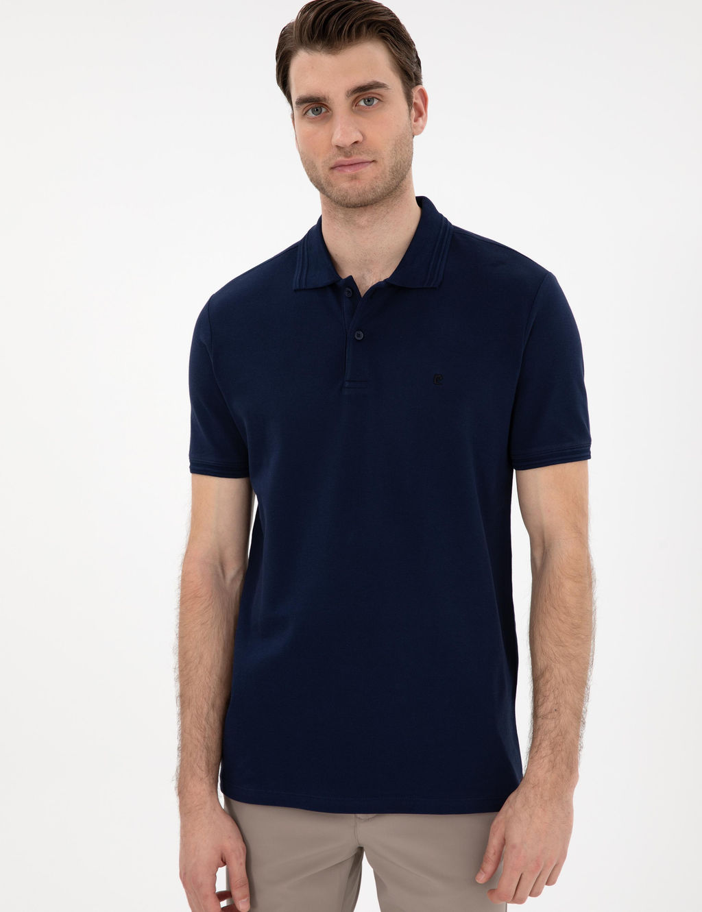 Lacivert Slim Fit Basic Ti__rt