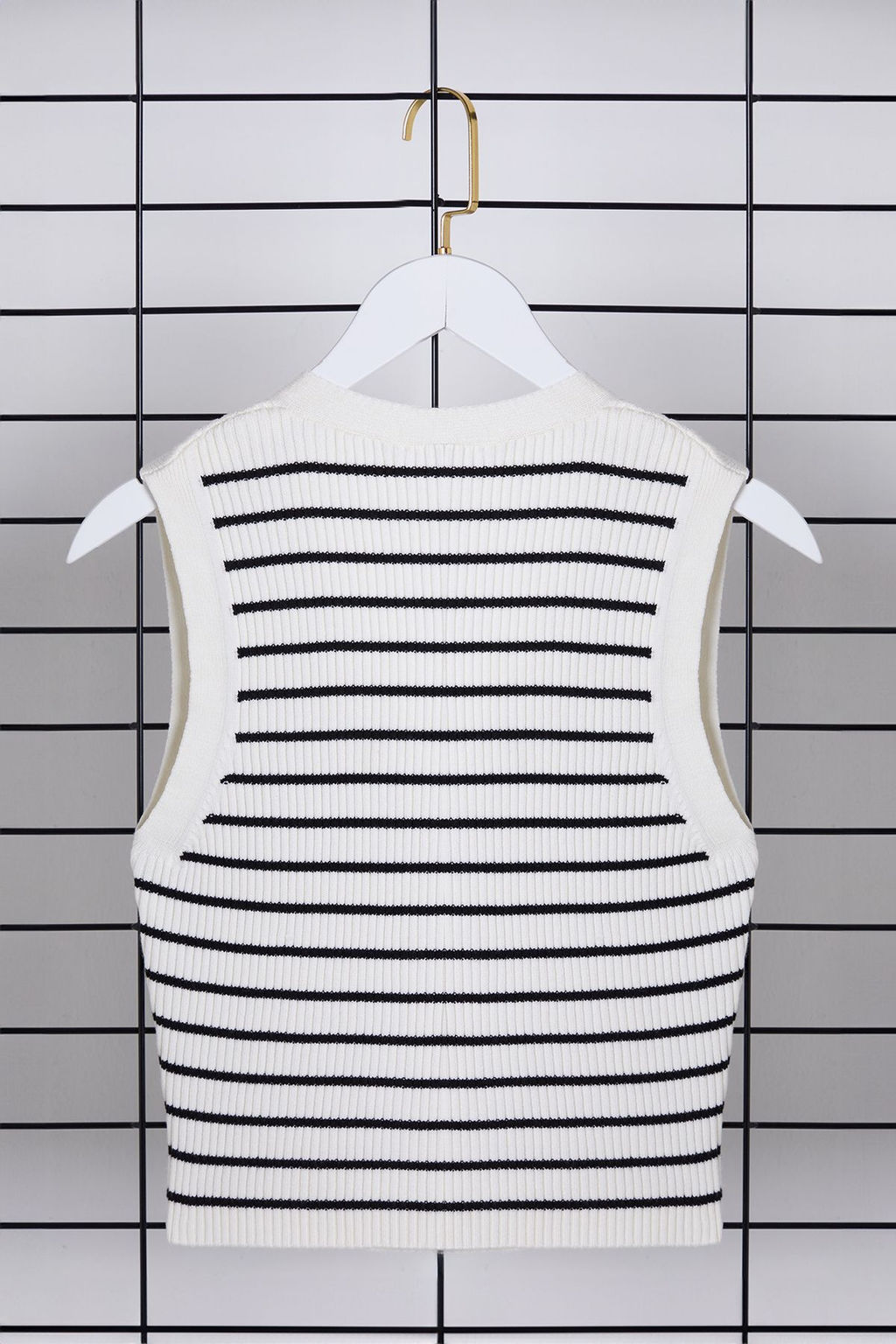 Ekru*001 Premium Iplik / Ozel Iplik Crop Yelek TWOSS24BZ00258