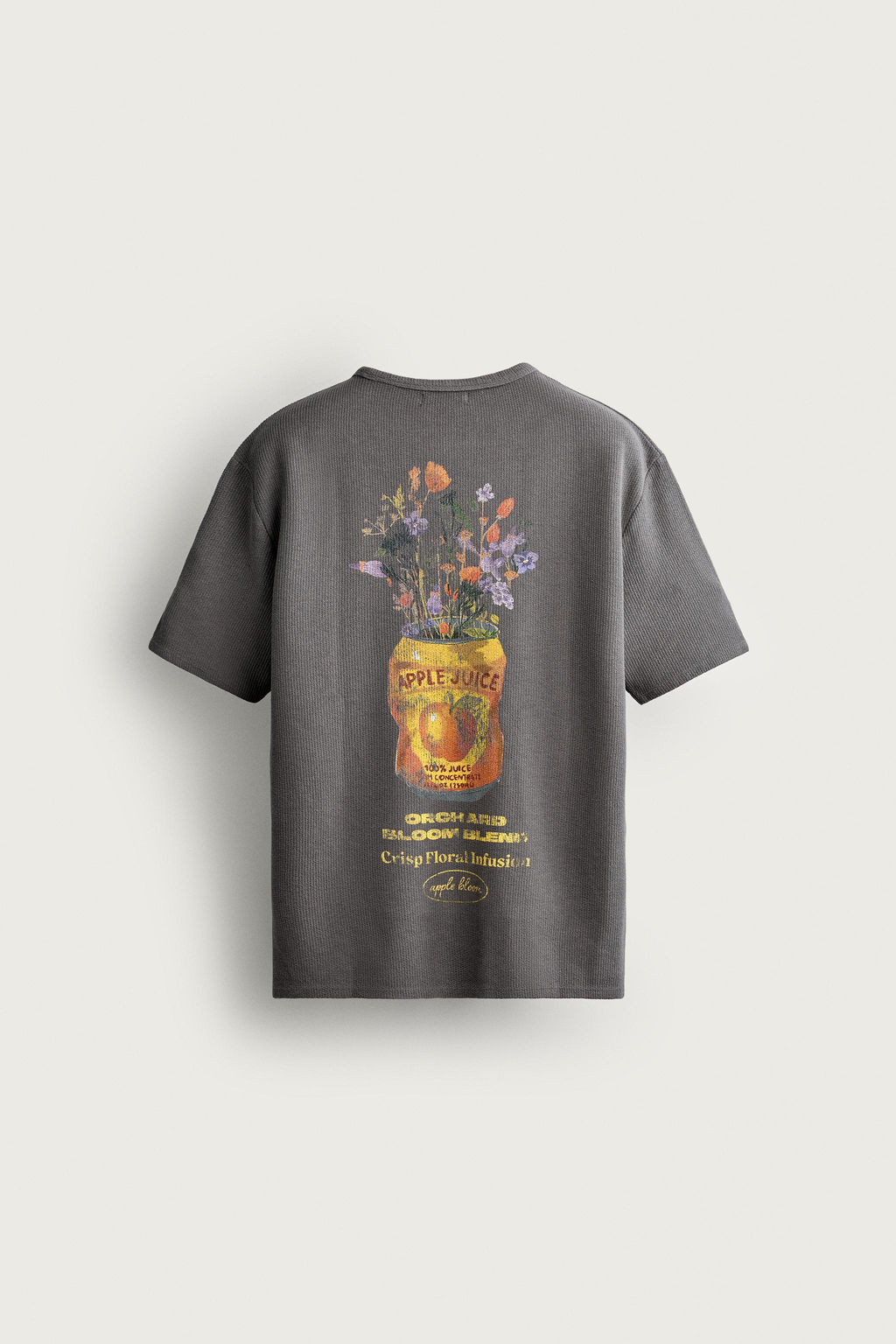 CAMISETA PUNTO ESTAMPADO LAVADO / Gris antracita - Zara фото 7