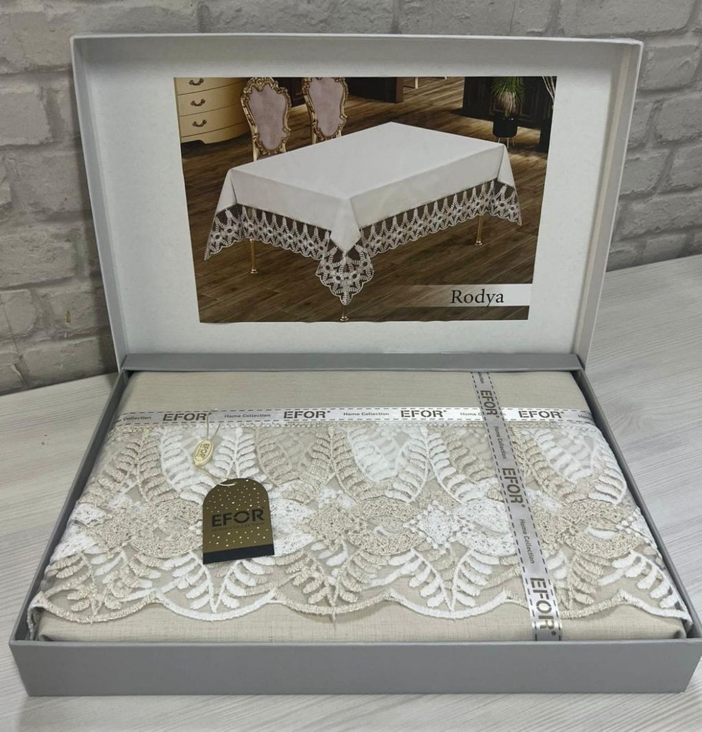 Скатерть EFOR RODYA GARDENYA 160*300 прямоугольная капучино S.KAHVE