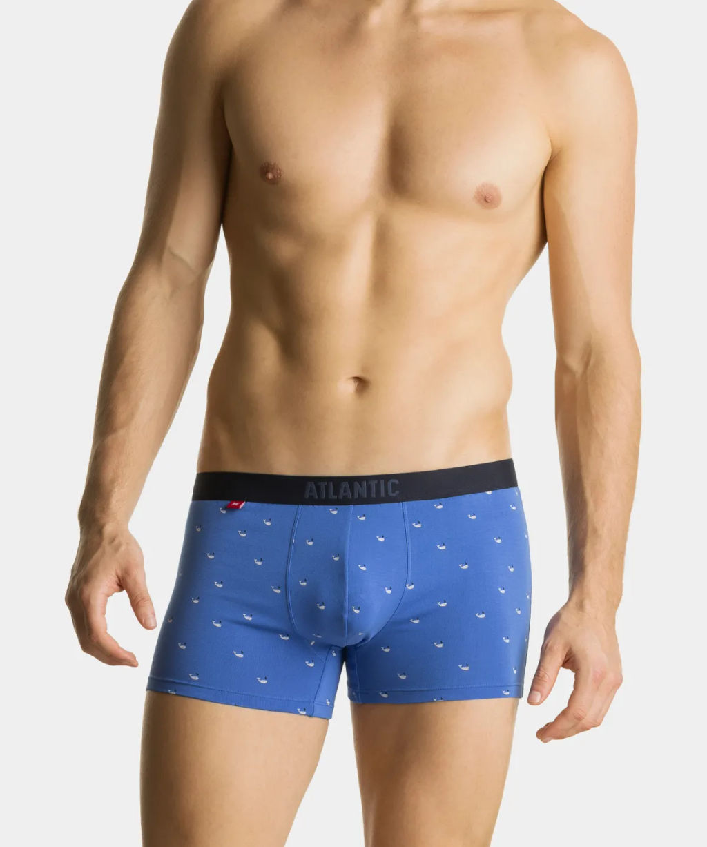 ATLANTIC 3MH-187 Трусы шорты Sea - набор 3 шт. небесно-голубой + темно-синий + графитовый  фото 3
