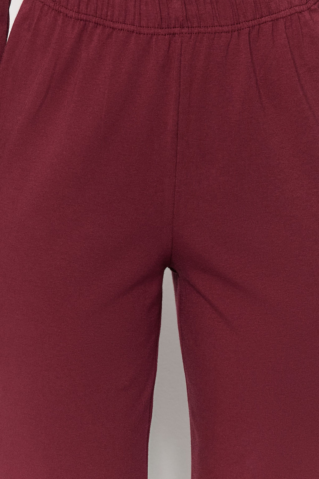 Trendyolmilla Koyu Ten Pamuklu Biye Detayl? Gomlek-Pantolon Orme Pijama Tak?m? THMAW24PT00025  фото 6