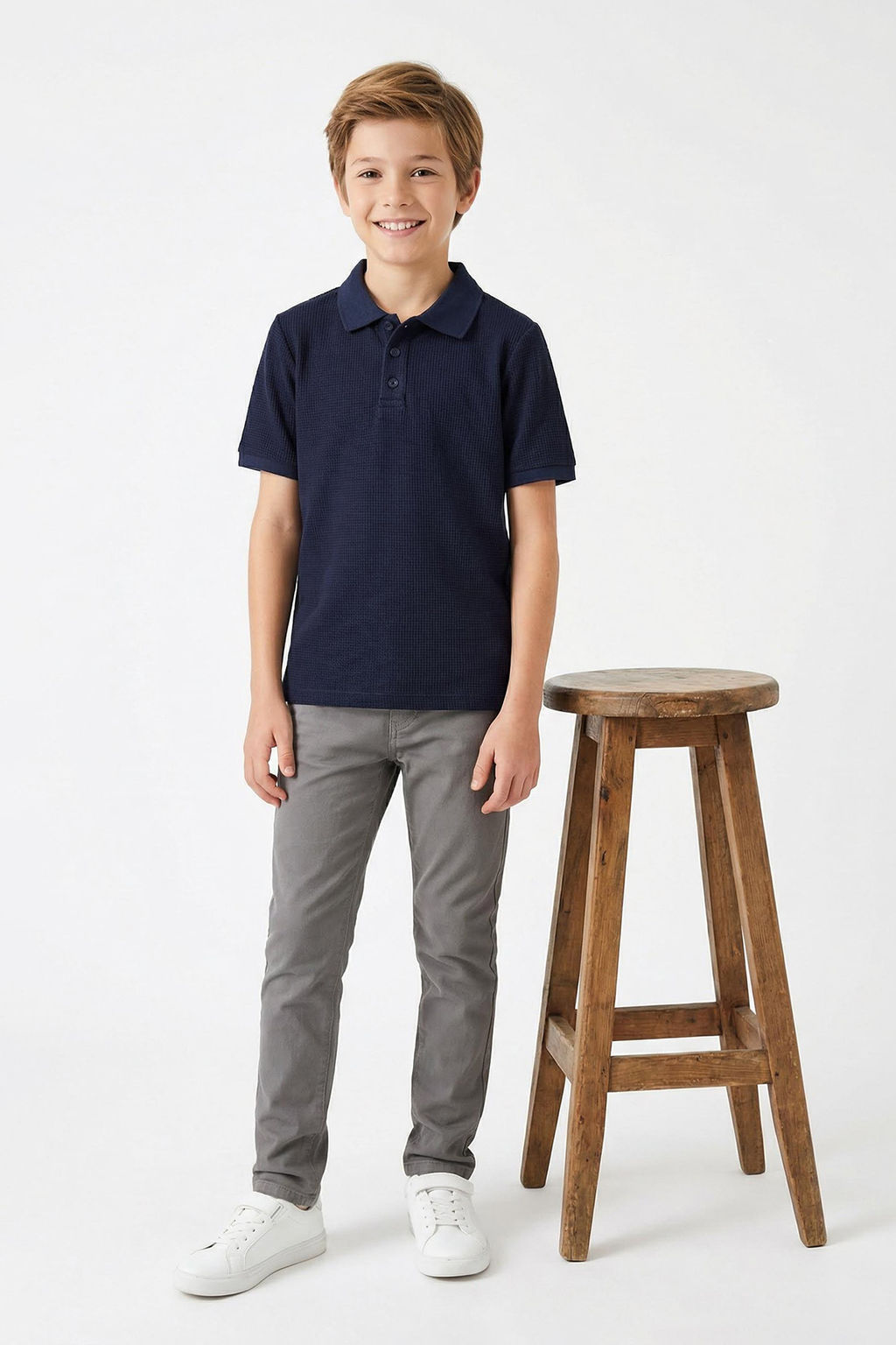 Yesil Erkek Cocuk Basic Regular/Normal Kal?p Polo Yaka K?sa Kol Orme T-Shirt TKDSS25TS00076 - Trendyolmilla фото 17