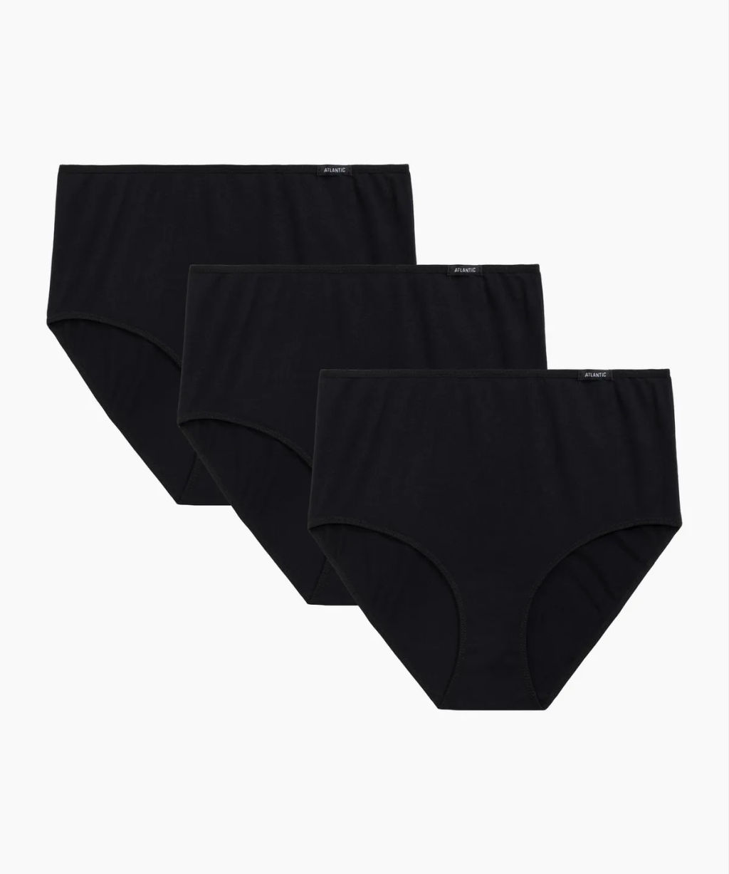 ATLANTIC 3BLP-585 Трусы макси Basic - набор 3 шт. черный