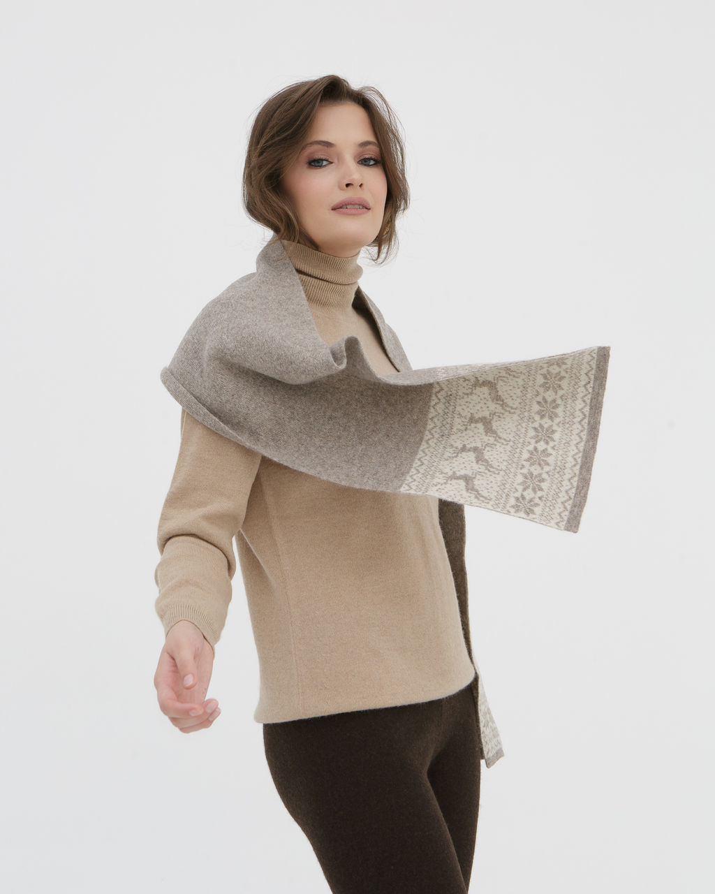 Шарф из шерсти яка UL OL5 серый