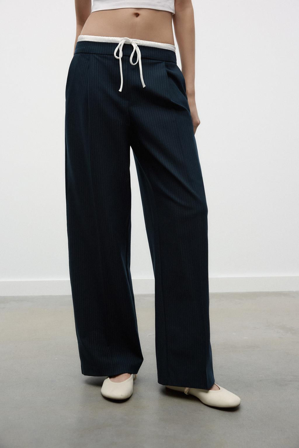 WIDE-LEG TROUSERS WITH DOUBLE WAISTBAND - Zara фото 25