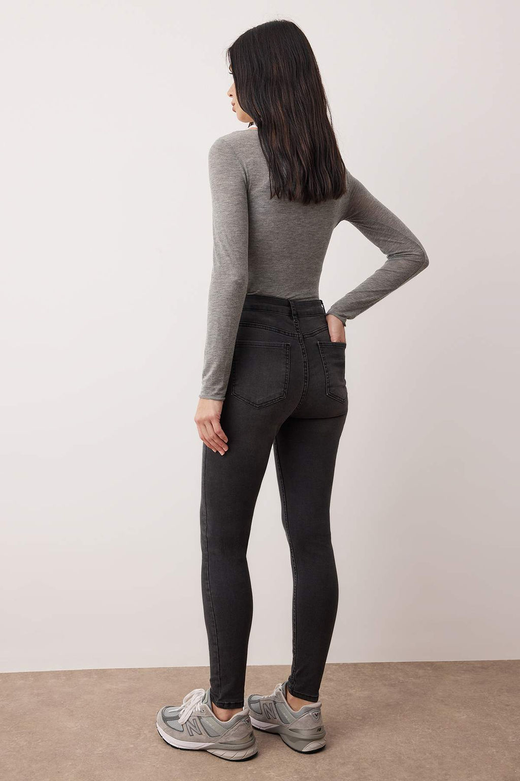 Antrasit Yuksek Bel Skinny Jeans TWOAW26JE00254 - Trendyolmilla фото 4