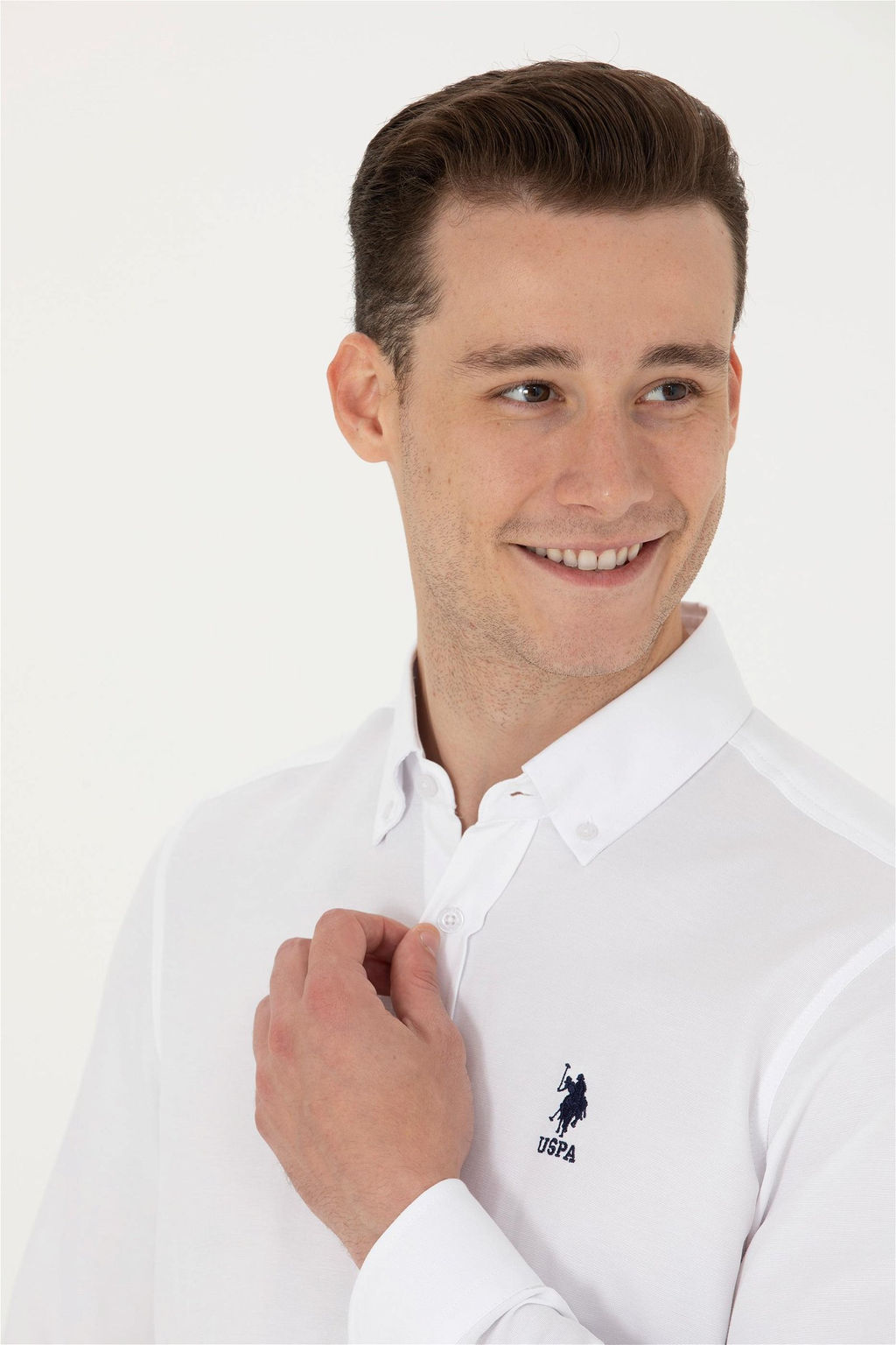 U. S. Polo Assn / Мужская белая базовая рубашка с длинным рукавом - U.s. polo assn фото 2