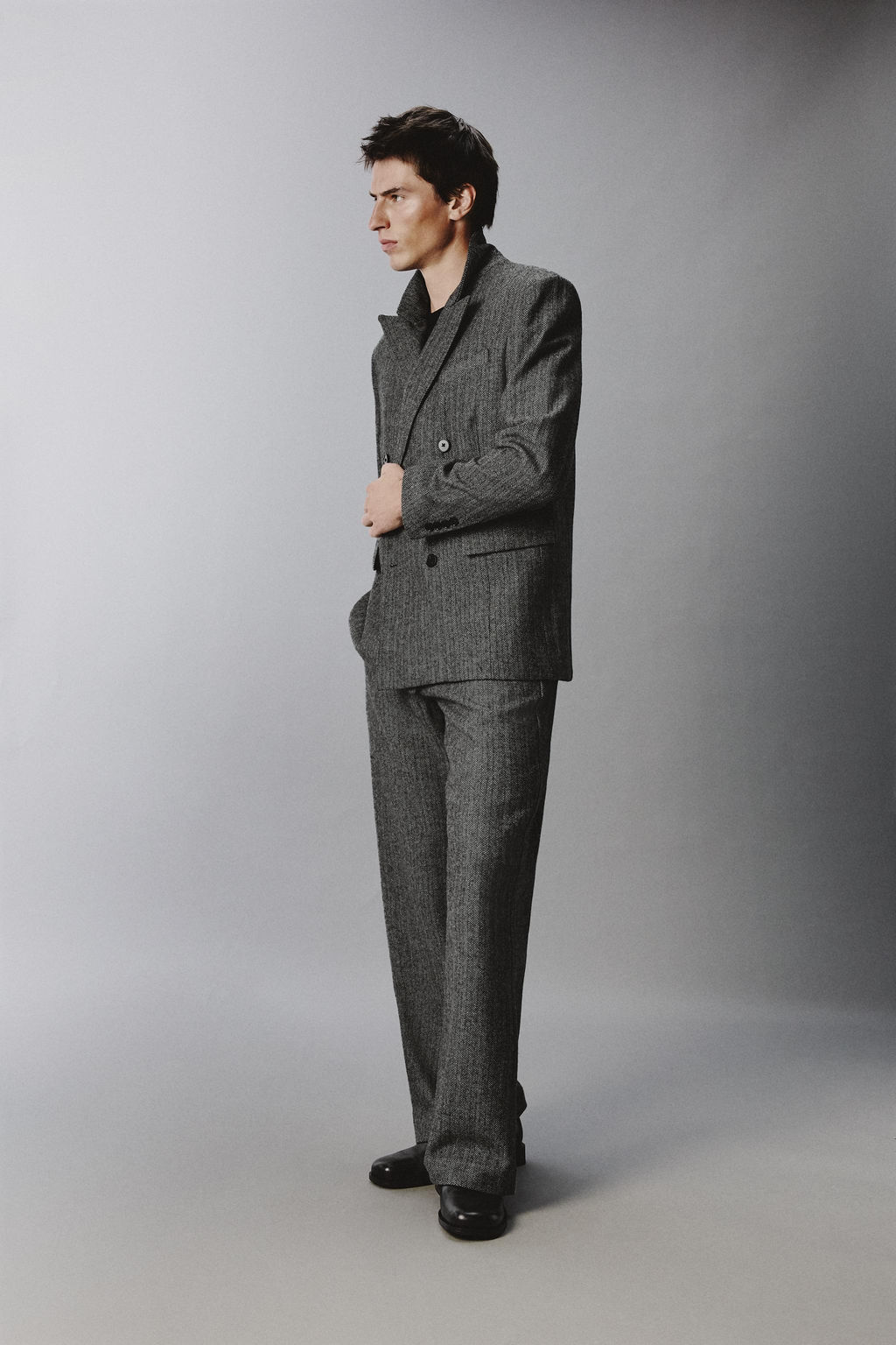 HERRINGBONE WOOL BLEND SUIT BLAZER - Zara фото 12