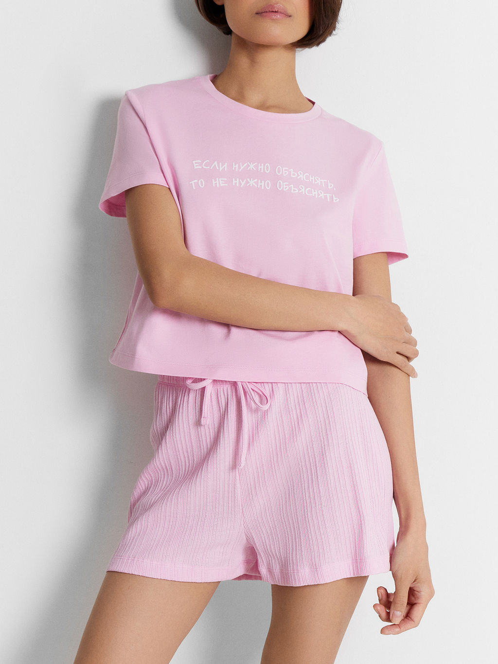Комплект домашний Mark Formelle x Ольга Бузова розовый с надписью Если нужно объяснять, то не нужно объяснять  фото 8