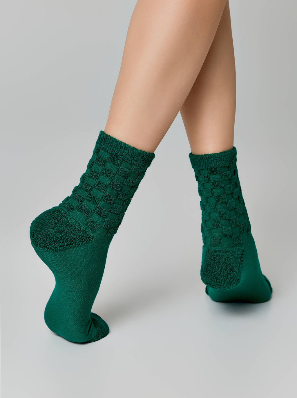 Цена за 2 пары. Носки Теплые CONTE COMFORT Махровые носки из хлопка с объемными рисунками зеленый - Conte elegant фото 4
