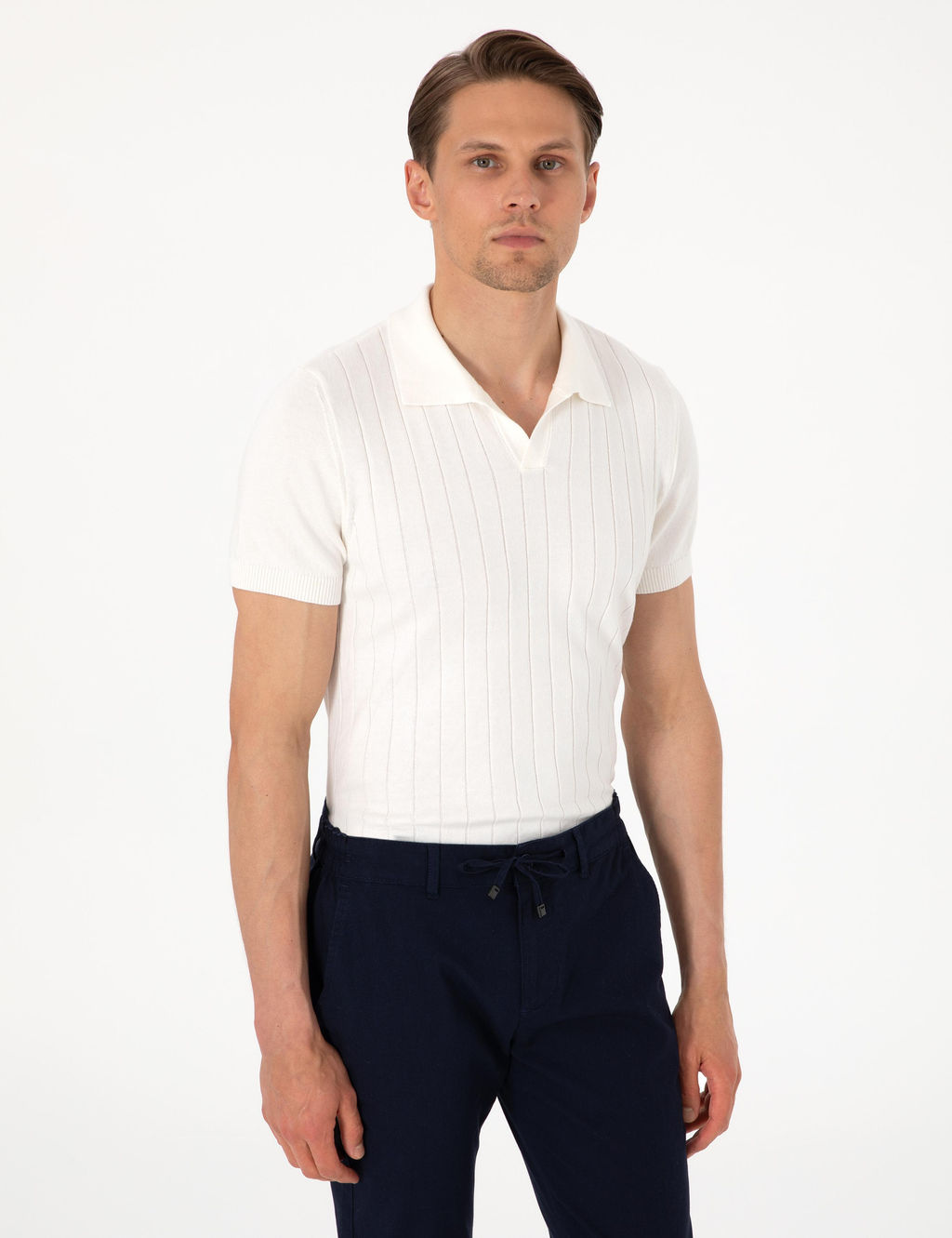 Ekru Slim Fit Polo Yaka Triko Ti__rt - Pierre cardin фото 3
