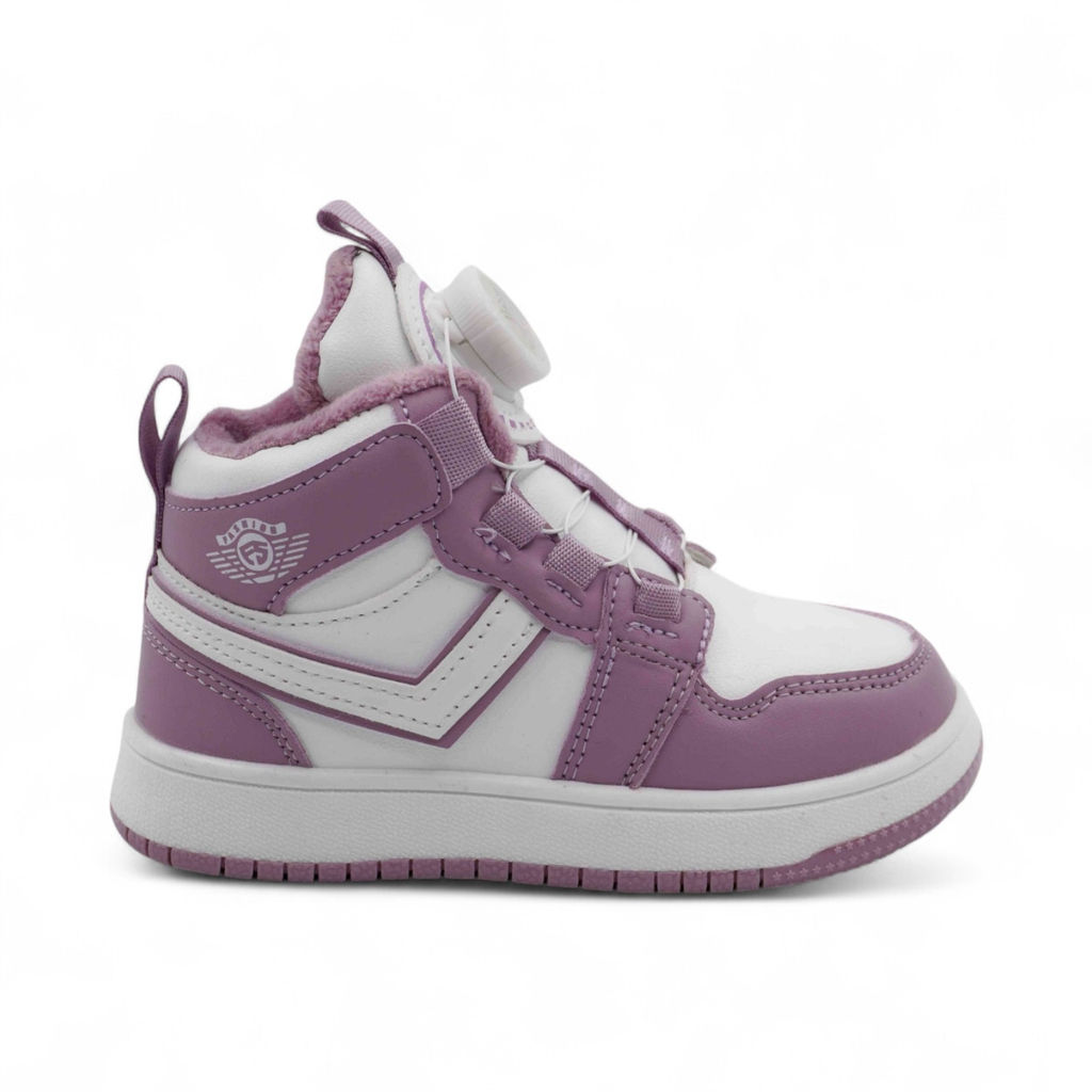 Кроссовки высокие демисезонные В7772-19 бело фиолетовые - BONCY фото 2
