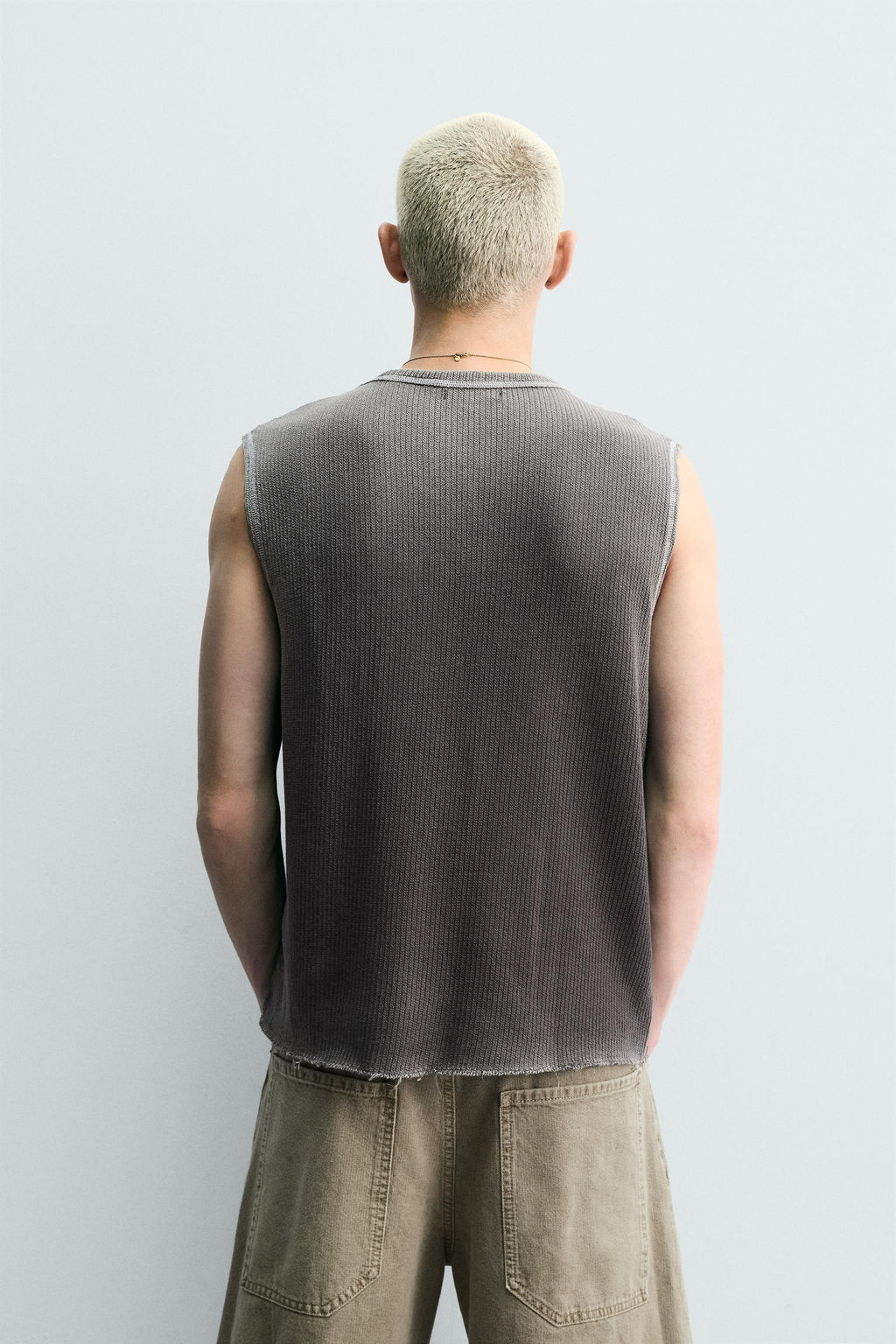CAMISETA TANK PUNTO  LAVADO / Marr?n