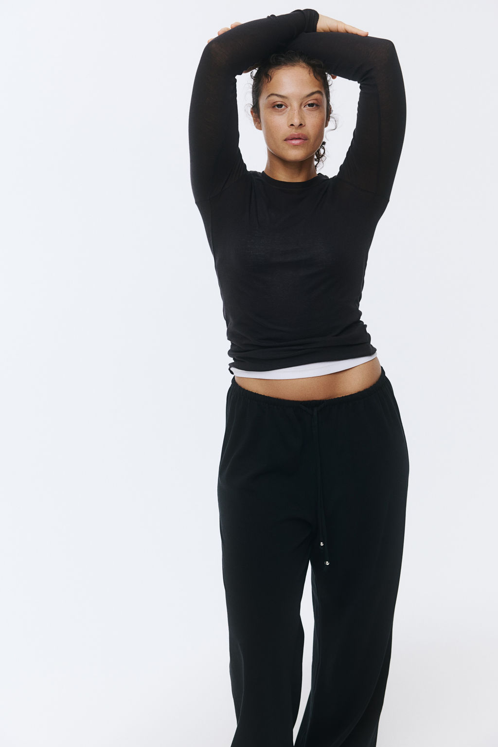 Pantal?n de algod?n con cord?n de ajuste - H&m фото 5