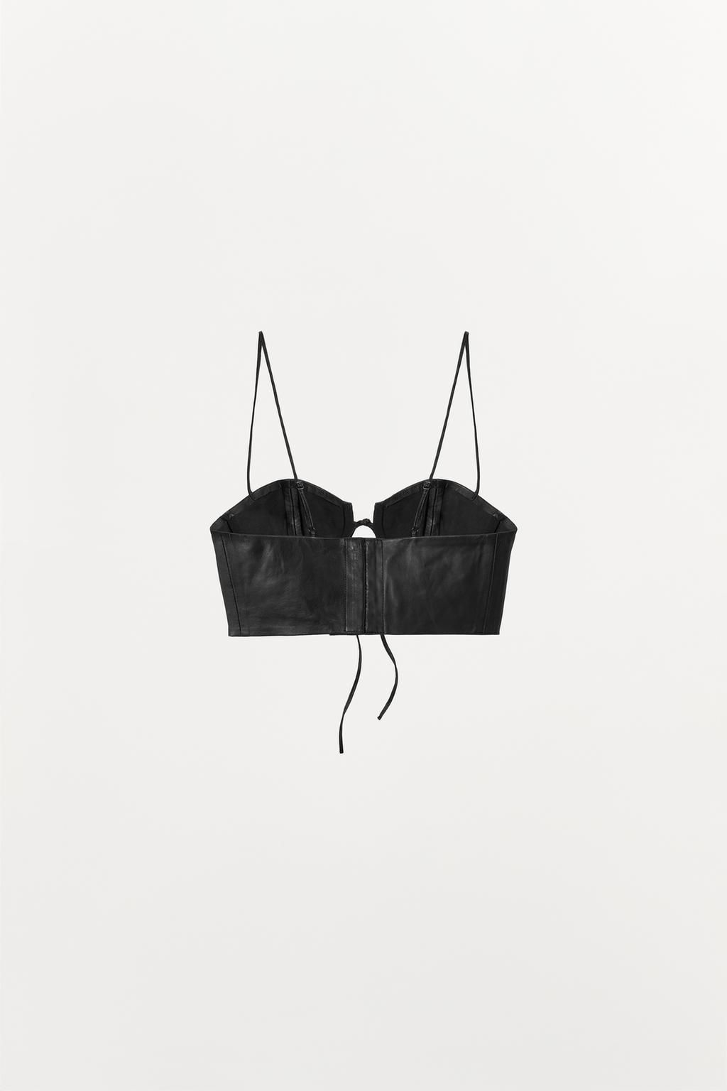 LEATHER TIE TOP - Zara фото 5