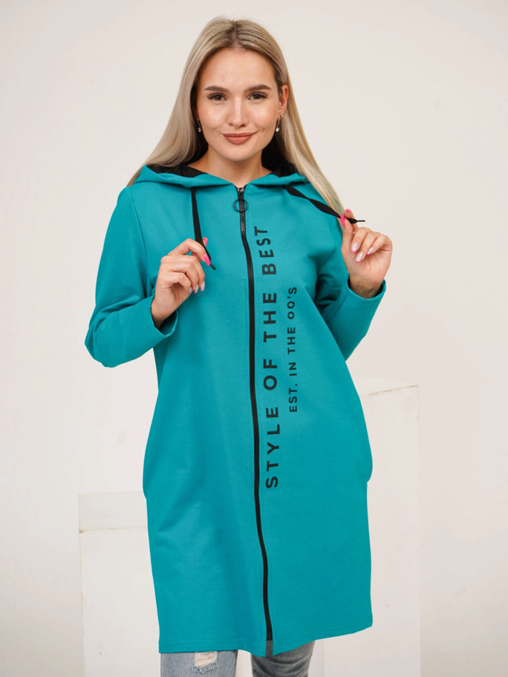 Кардиган женский, цвет бирюзовый