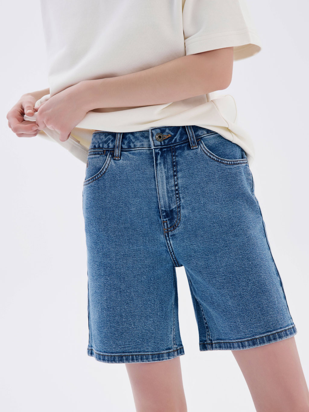 CONTE CON-643 Джинсовые шорты с высокой посадкой blue