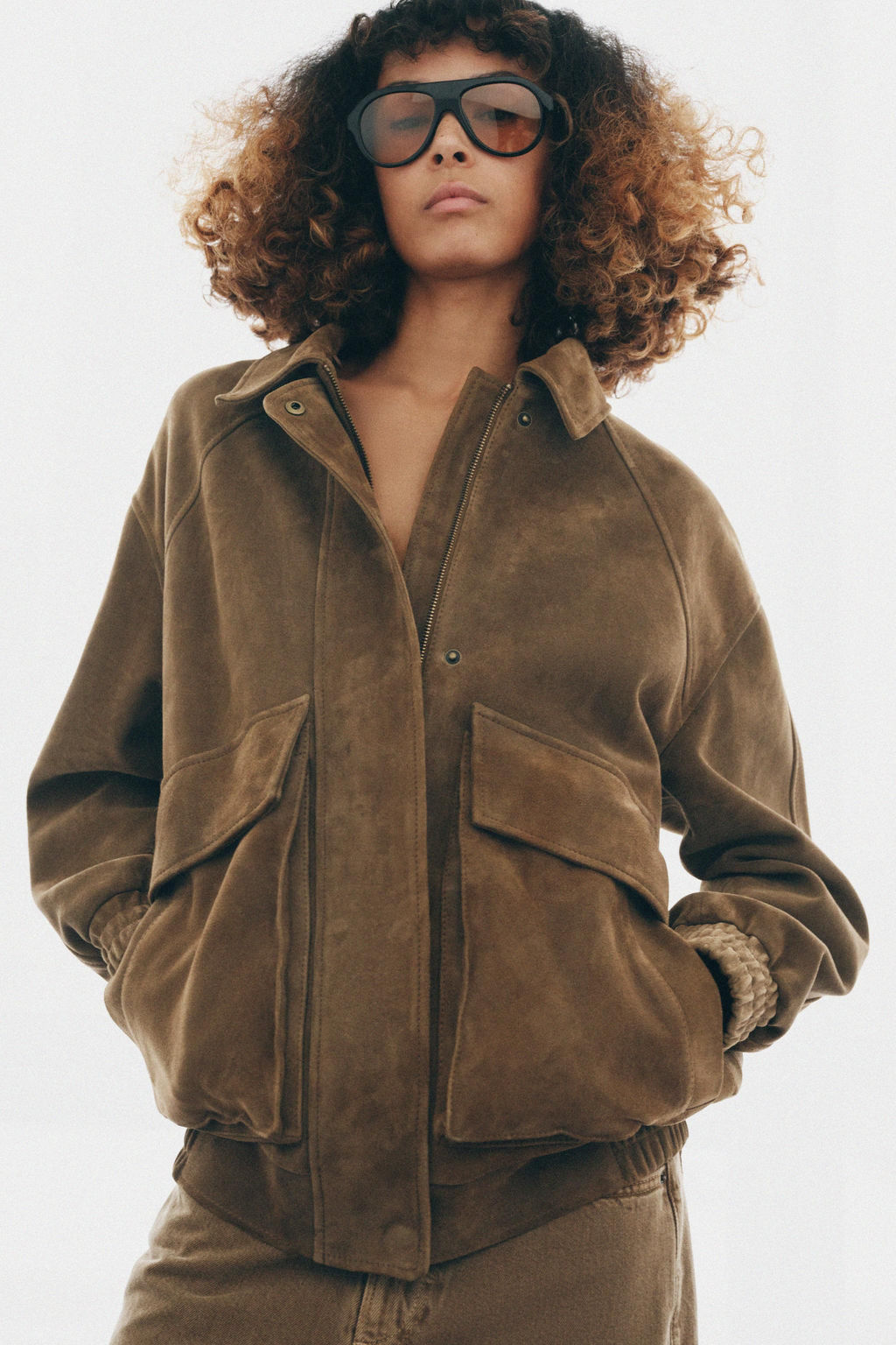 OVERSIZE SUEDE LEATHER JACKET ZW COLLECTION LIMITED EDITION - Zara фото 4